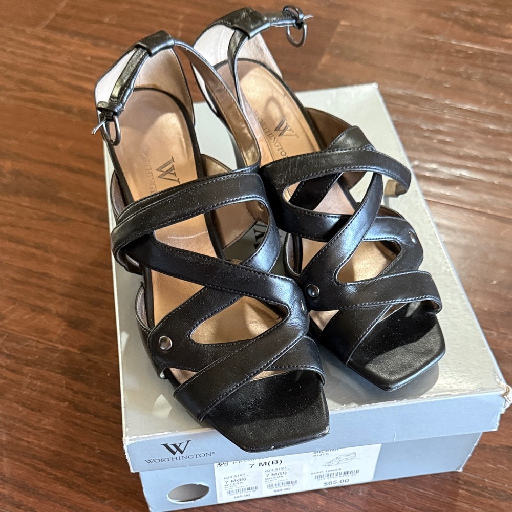 Worthington Black Crisscross Heels